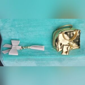 REAL LITTLES | Collectible Gold Micro Handbag Charm&Beige Bow-Tassel Bag…